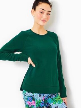 Lilly Pulitzer Forest Green Beach Comber Crewneck Sweater